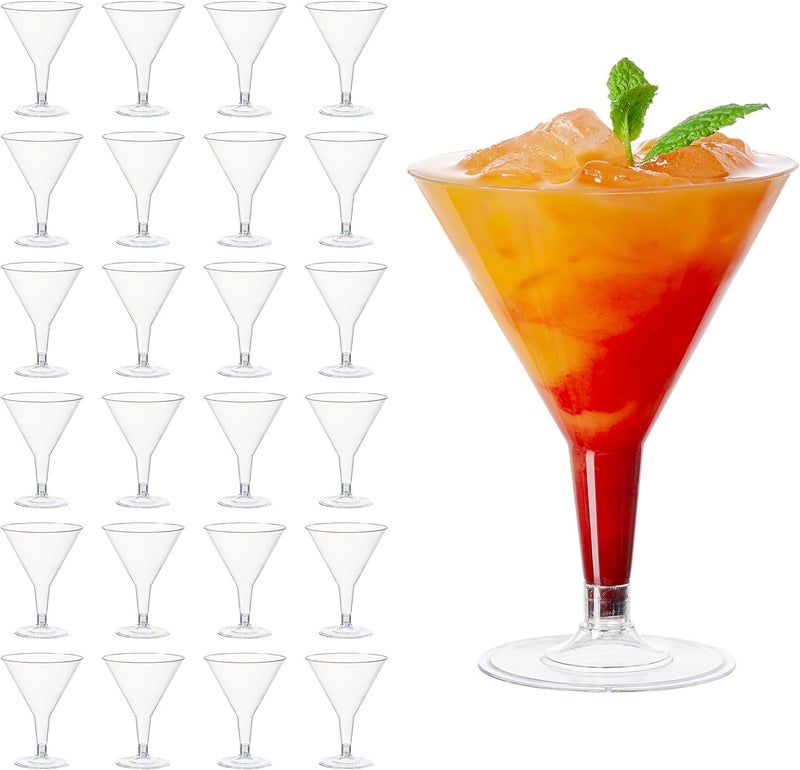 MATANA 48 Premium Plastic Martini Cocktail Glasses, 7 Oz - Elegant, Sturdy & Reusable - Manhattan, Margarita, Cosmopolitan, Desserts - Weddings, Birthdays, Christmas, Garden Parties - Image 1